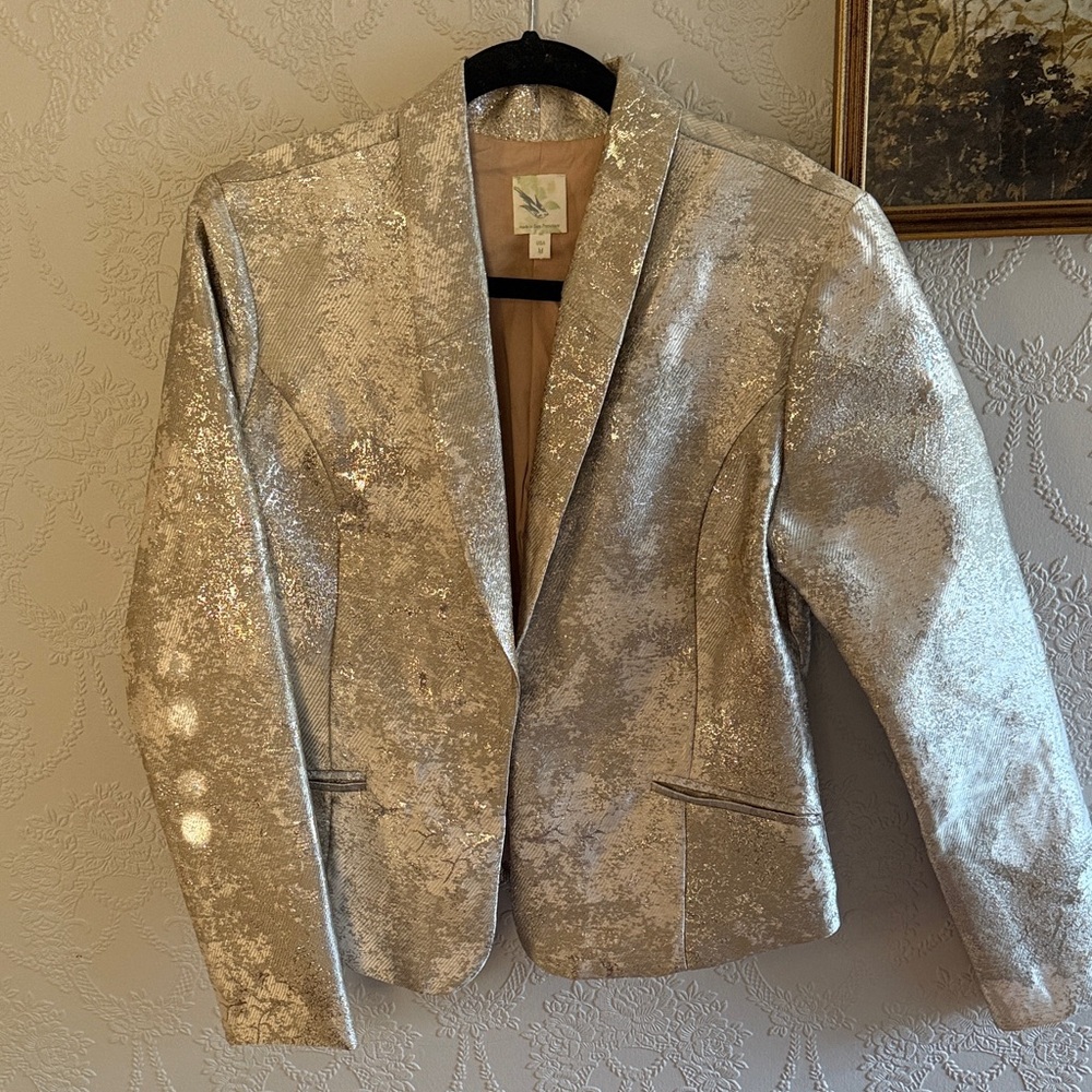 Metallic Silver Women's Blazer